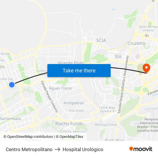 Centro Metropolitano to Hospital Urológico map