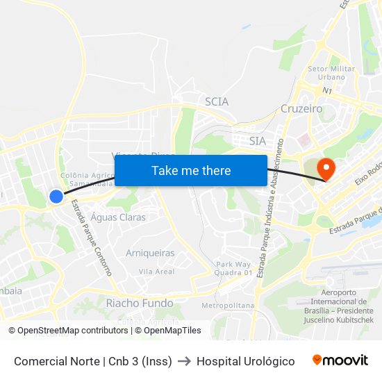 Comercial N. | CNB 3 (INSS) to Hospital Urológico map