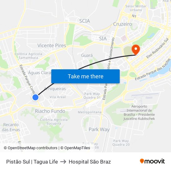 Pistão Sul | Tagua Life to Hospital São Braz map