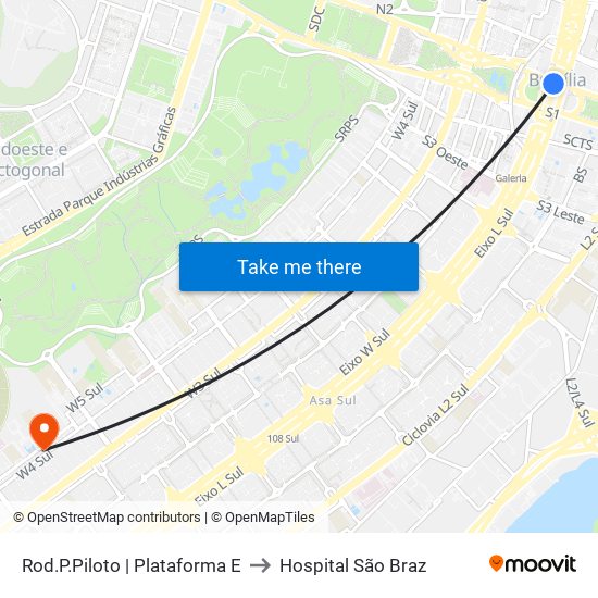Rod.P.Piloto | Plataforma E to Hospital São Braz map