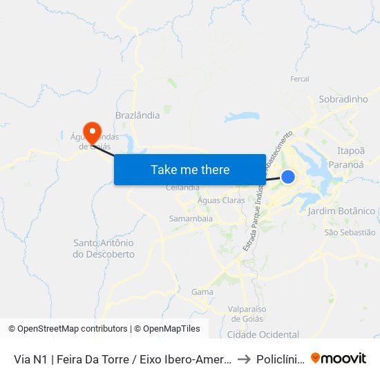 Via N1 | Feira Da Torre / Eixo Ibero-Americano to Policlínica map