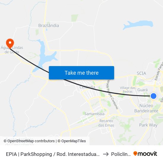 EPIA | ParkShopping / Rod. Interestadual / Assaí to Policlínica map