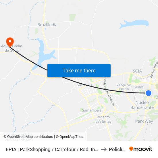 EPIA | ParkShopping / Carrefour / Rod. Interestadual to Policlínica map