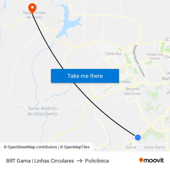 BRT Gama | Linhas Circulares to Policlínica map