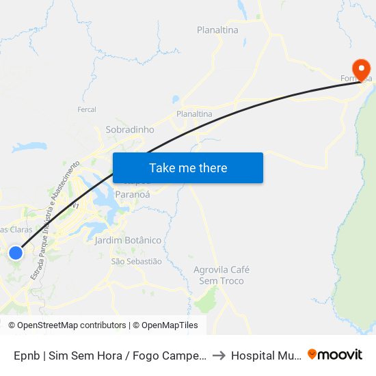 Epnb | Sim Sem Hora / Fogo Campeiro / Villa Brasil to Hospital Municipal map