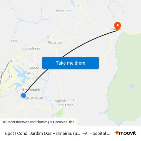 Epct | Cond. Jardim Das Palmeiras (Sentido São Sebastião) to Hospital Municipal map