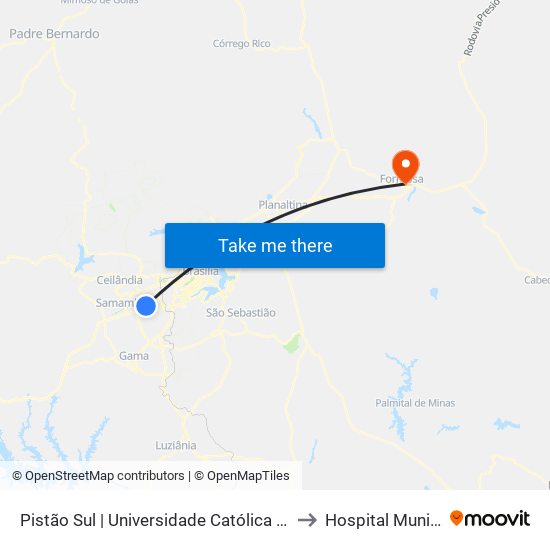 Pistão Sul | Csg 5 (Católica / Estácio) to Hospital Municipal map