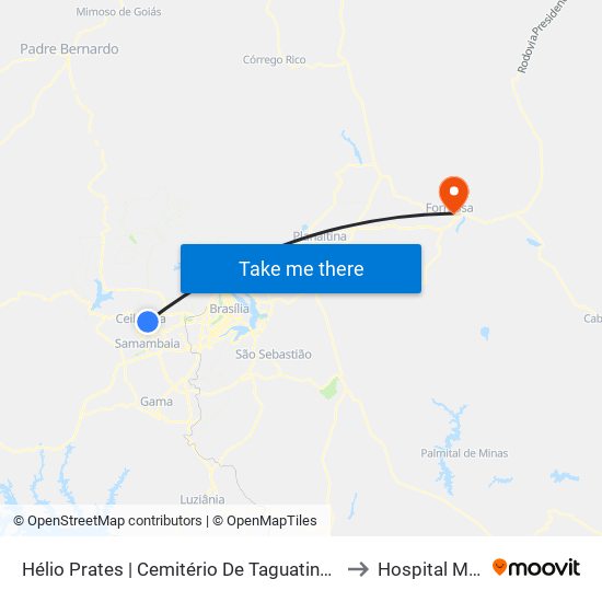 Hélio Prates | Cemitério De Taguatinga / Fort Atacadista to Hospital Municipal map