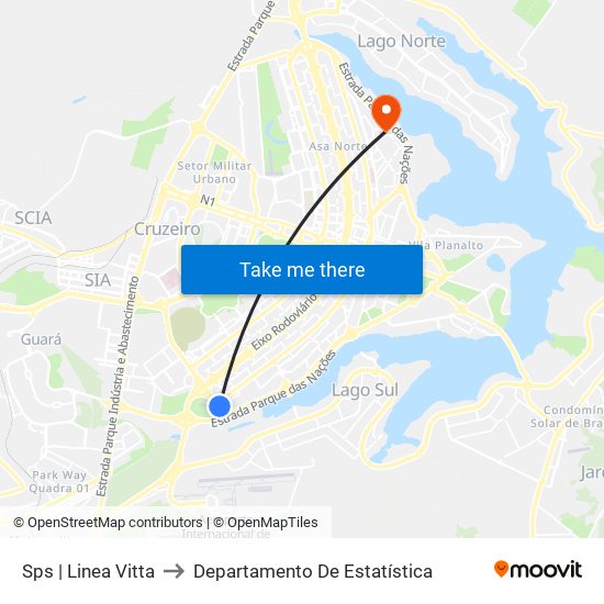 ESPM | Linea Vitta / Embaixada do Iraque to Departamento De Estatística map