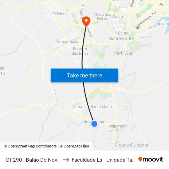 Df-290 | Balão Do Novo Gama to Faculdade Ls - Unidade Taguatinga map