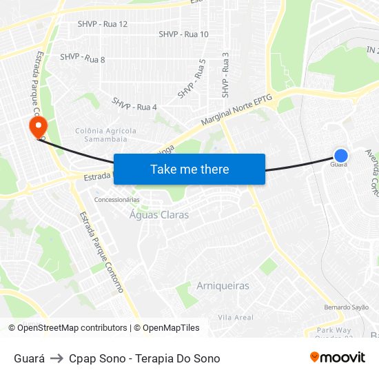 Guará to Cpap Sono - Terapia Do Sono map
