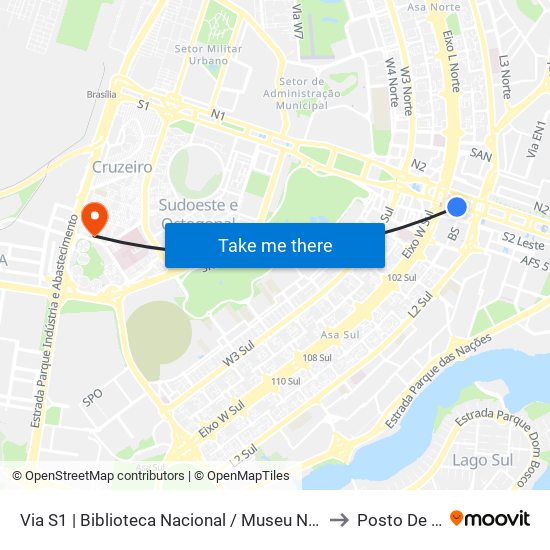 Via S1 | Biblioteca Nacional / Museu Nacional / SESI LAB to Posto De Saude map