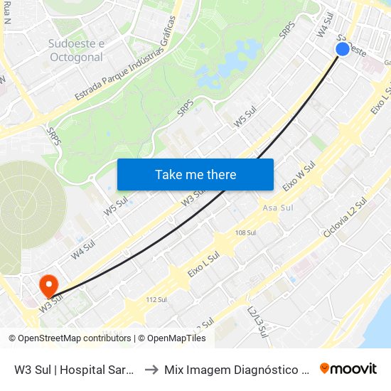 W3 Sul | Hospital Sarah / SRTVS to Mix Imagem Diagnóstico Por Imagem map