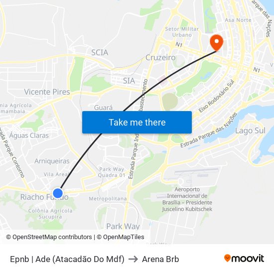 Epnb | Ade (Atacadão Do Mdf) to Arena Brb map