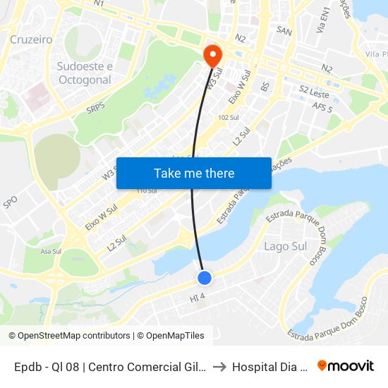 Epdb - Ql 08 | Centro Comercial Gilberto Salomão to Hospital Dia Samdel map