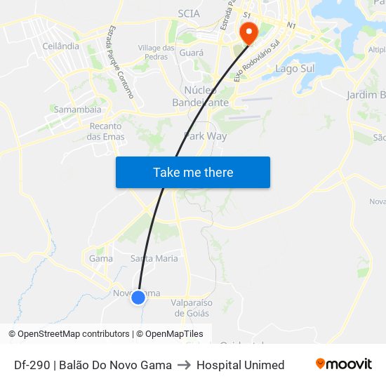 Df-290 | Balão Do Novo Gama to Hospital Unimed map