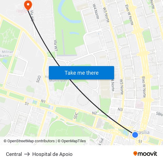 Central to Hospital de Apoio map