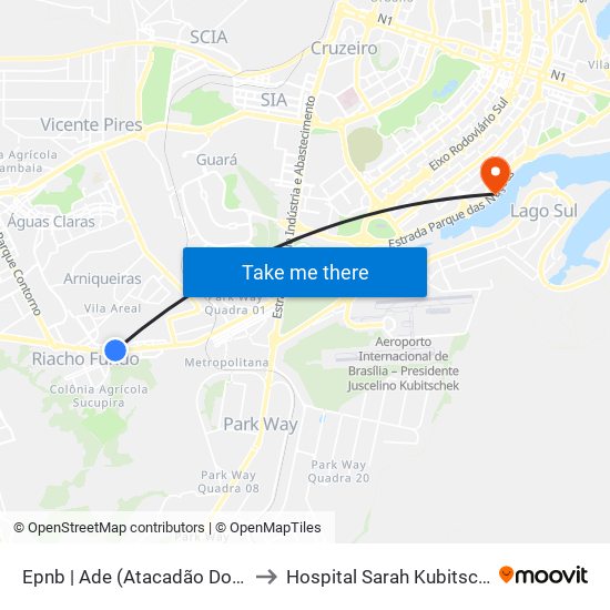 Epnb | Ade (Atacadão Do Mdf) to Hospital Sarah Kubitscheck map