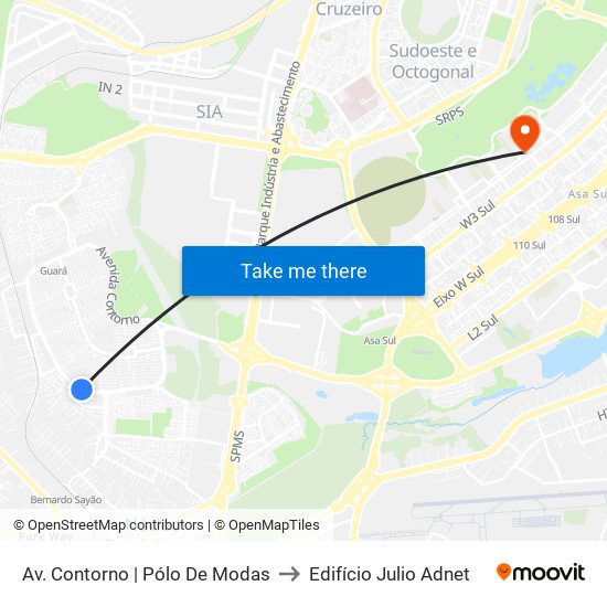 Av. Contorno | Pólo De Modas to Edifício Julio Adnet map
