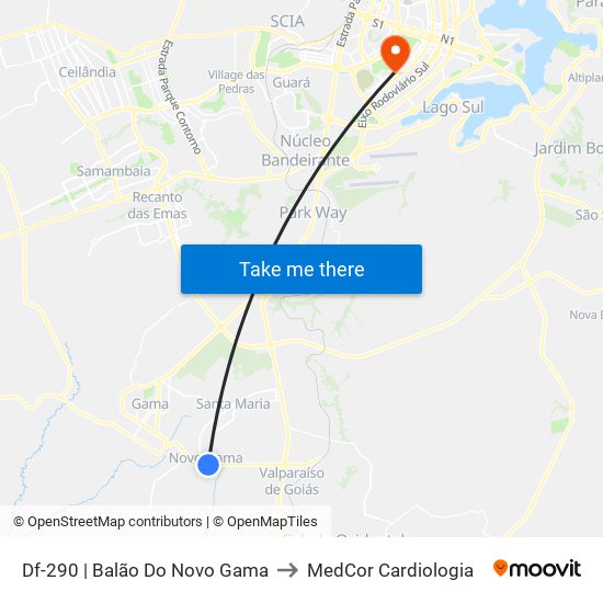 Df-290 | Balão Do Novo Gama to MedCor Cardiologia map