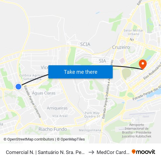 Comercial N. | Santuário N. Sra. Perpétuo Socorro to MedCor Cardiologia map