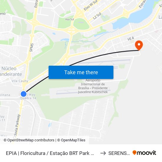 EPIA | Floricultura / Estação BRT Park Way to SERENS 6 map