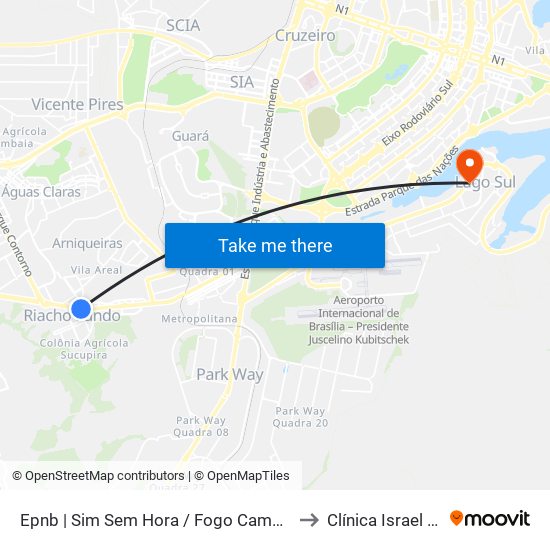 Epnb | Sim Sem Hora / Fogo Campeiro / Villa Brasil to Clínica Israel Pinheiro map
