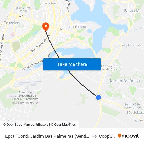 Epct | Cond. Jardim Das Palmeiras (Sentido São Sebastião) to CoopSaúde map