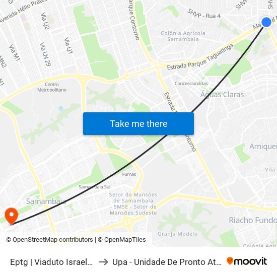 Eptg | Viaduto Israel Pinheiro to Upa - Unidade De Pronto Atendimento map