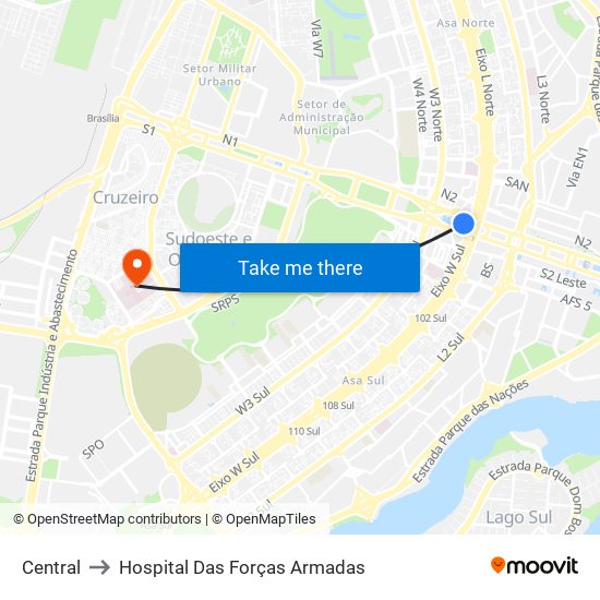 Central to Hospital Das Forças Armadas map