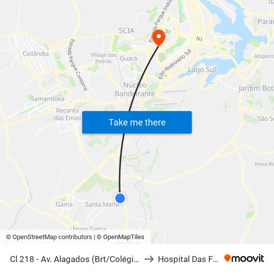 Cl 218 - Av. Alagados (Brt/Colégio Santa Maria/N.S.Aparecida) to Hospital Das Forças Armadas map