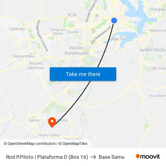 Rod.P.Piloto | Plataforma D (Box 16) to Base Samu map