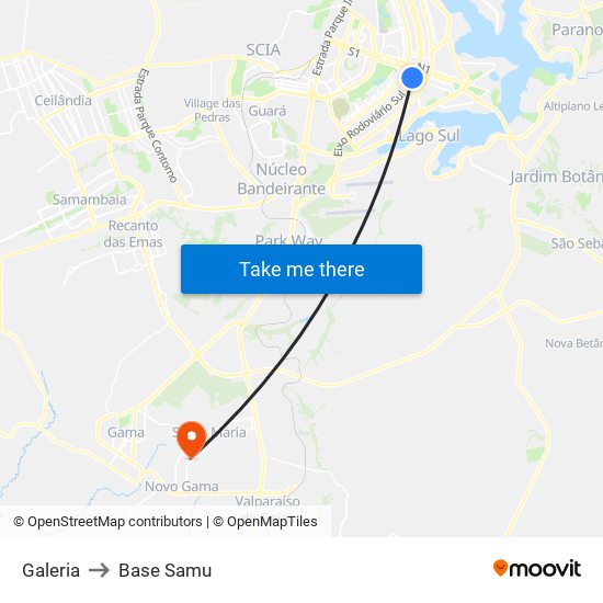 Galeria to Base Samu map