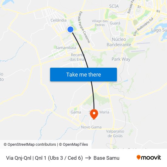 Via Qnj-Qnl | Qnl 1 (Ubs 3 / Ced 6) to Base Samu map