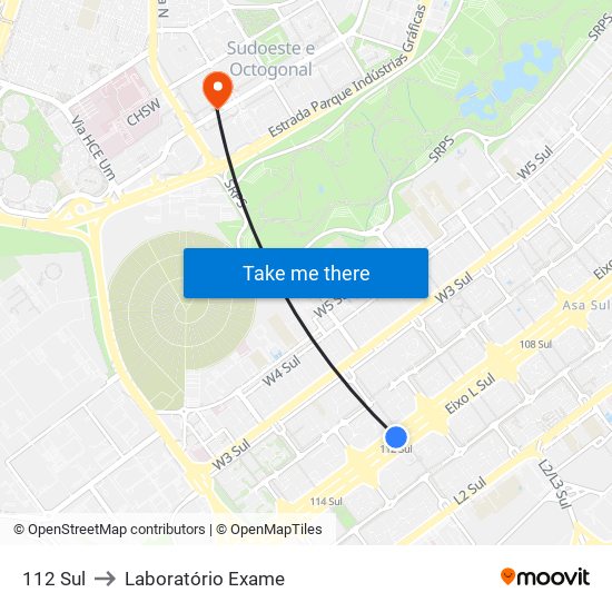 112 Sul to Laboratório Exame map