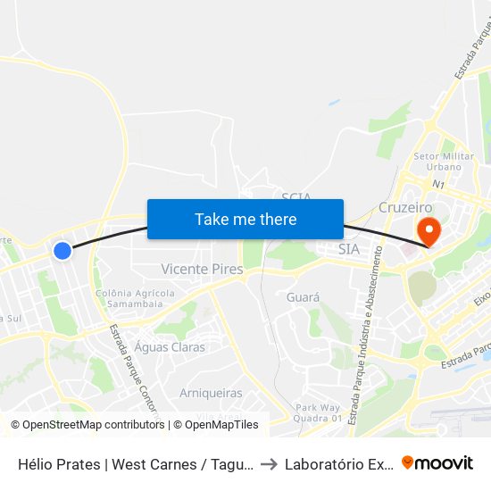 Hélio Prates | West Carnes / Taguacenter to Laboratório Exame map
