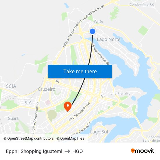 Eppn | Shopping Iguatemi to HGO map