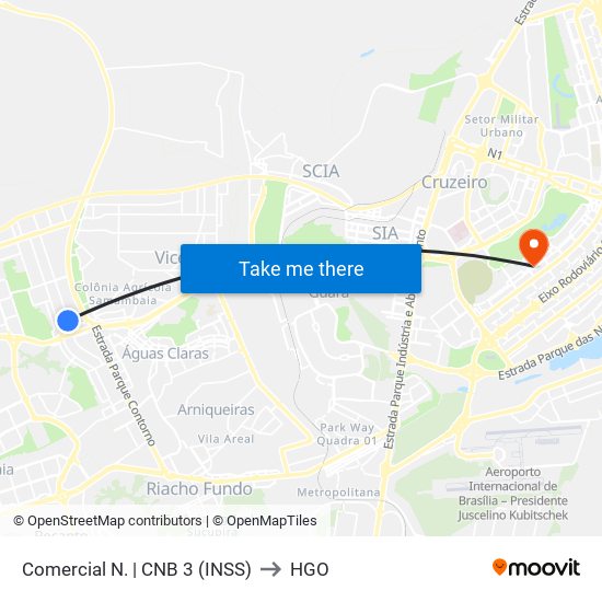 Comercial Norte | Cnb 3 (Inss) to HGO map