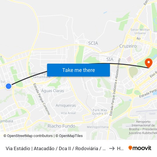 Via Estádio | Atacadão / Dca II / Rodoviária / Estádio to HGO map