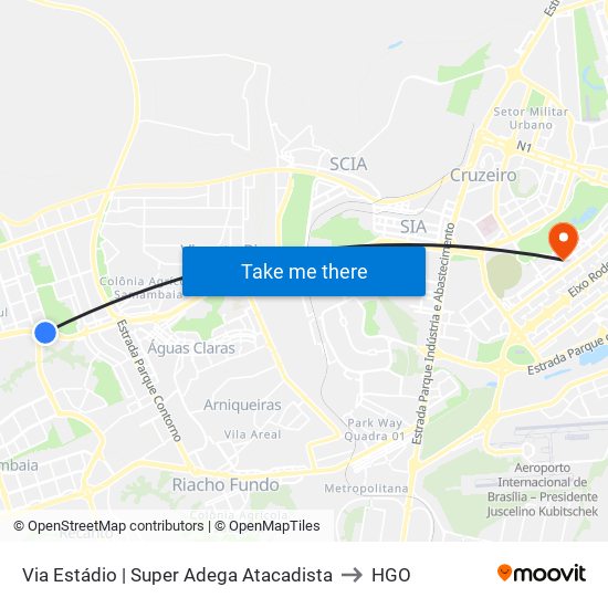 Via Estádio | Super Adega Atacadista to HGO map