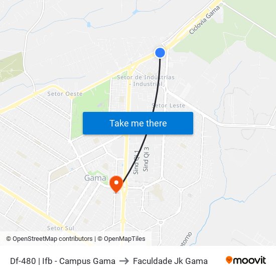 Df-480 | Ifb - Campus Gama to Faculdade Jk Gama map