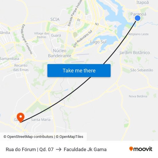 Rua do Fórum | Qd. 07 to Faculdade Jk Gama map