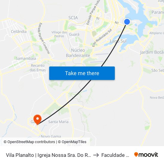 Vila Planalto | Igreja Nossa Sra. Do Rosário De Pompéia to Faculdade Jk Gama map