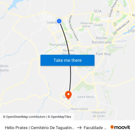 Hélio Prates | Cemitério De Taguatinga / Fort Atacadista to Faculdade Jk Gama map