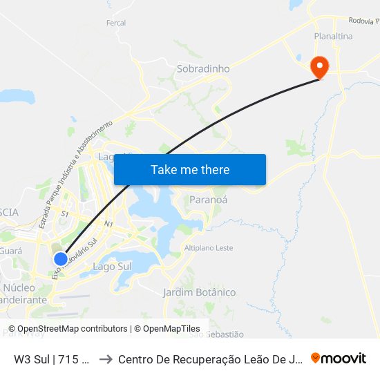 W3 Sul | 715 Sul to Centro De Recuperação Leão De Judá map