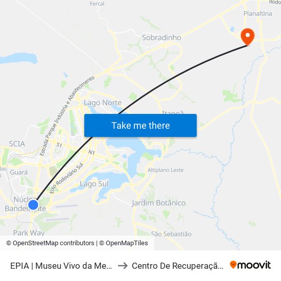 EPIA | Museu Vivo da Memória Candanga to Centro De Recuperação Leão De Judá map