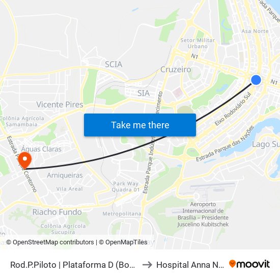 Rod.P.Piloto | Plataforma D (Box 16) to Hospital Anna Nery map