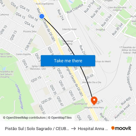 Pistão Sul | Solo Sagrado / CEUB / Petz to Hospital Anna Nery map