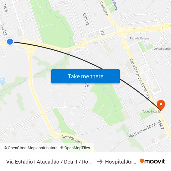 Via Estádio | Atacadão / Dca II / Rodoviária / Estádio to Hospital Anna Nery map