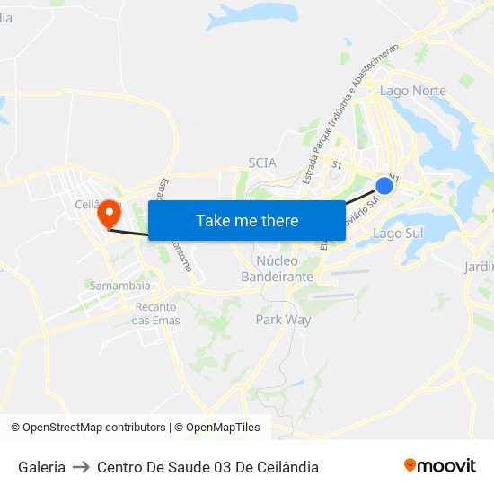 Galeria to Centro De Saude 03 De Ceilândia map